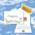 Cloud Nine Birthday Music Download Greeting Card w/ Happy Birthday & Flowers